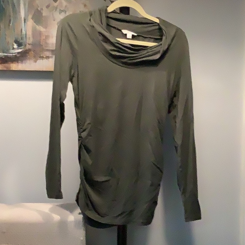 Cowl neck long sleeve shirt